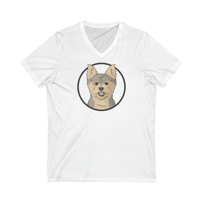 Yorkshire Terrier Circle | Unisex V-Neck Tee - Detezi Designs-91072677240887212881