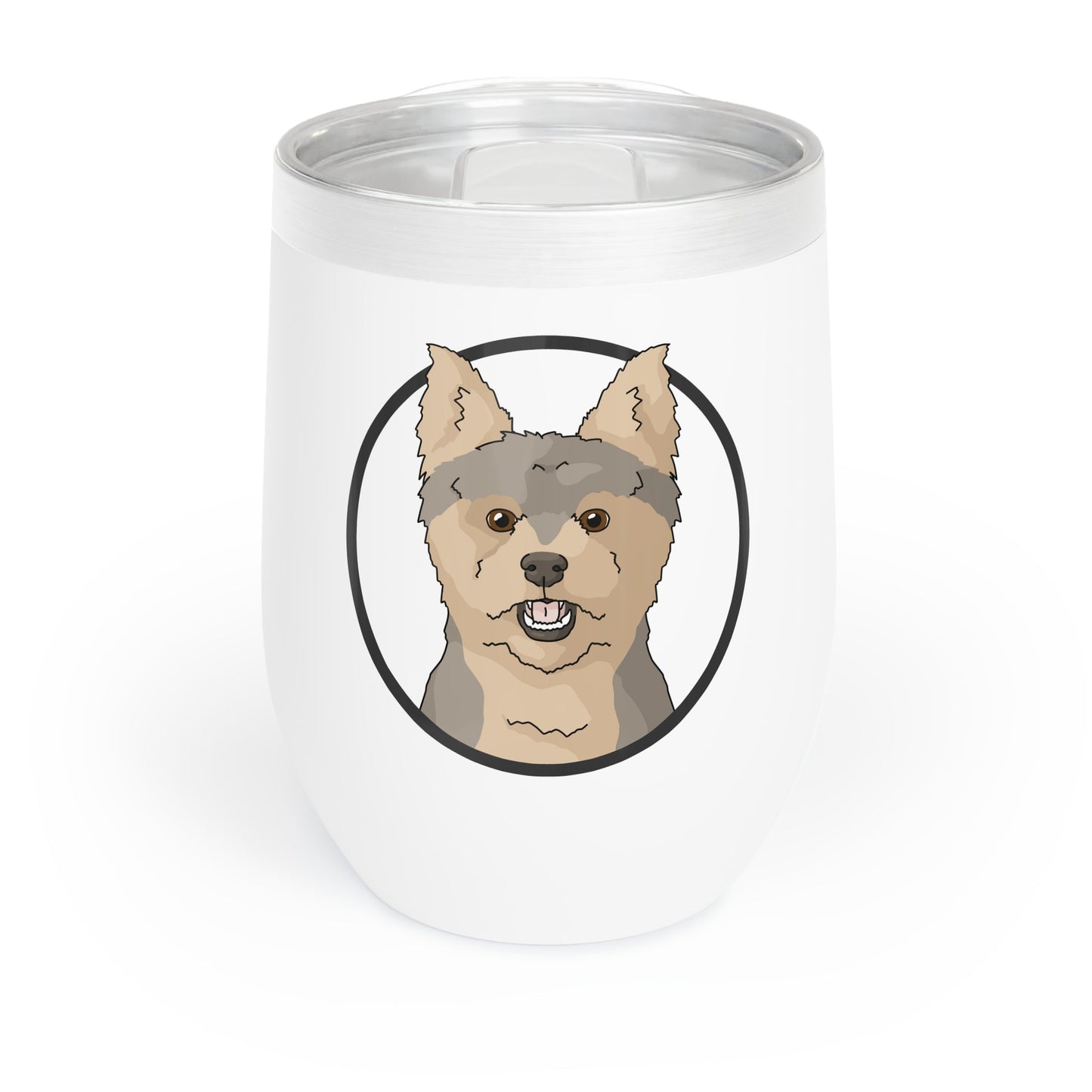 Yorkshire Terrier Circle | Wine Tumbler - Detezi Designs-23166193785922244668