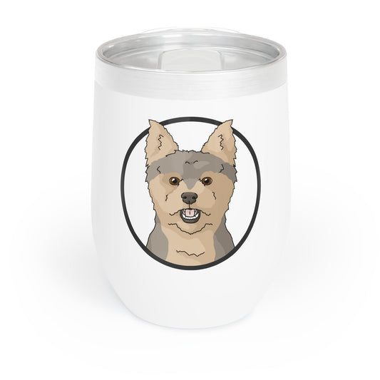 Yorkshire Terrier Circle | Wine Tumbler - Detezi Designs-23166193785922244668