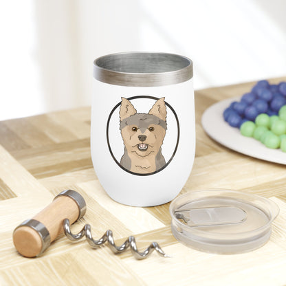 Yorkshire Terrier Circle | Wine Tumbler - Detezi Designs-23166193785922244668