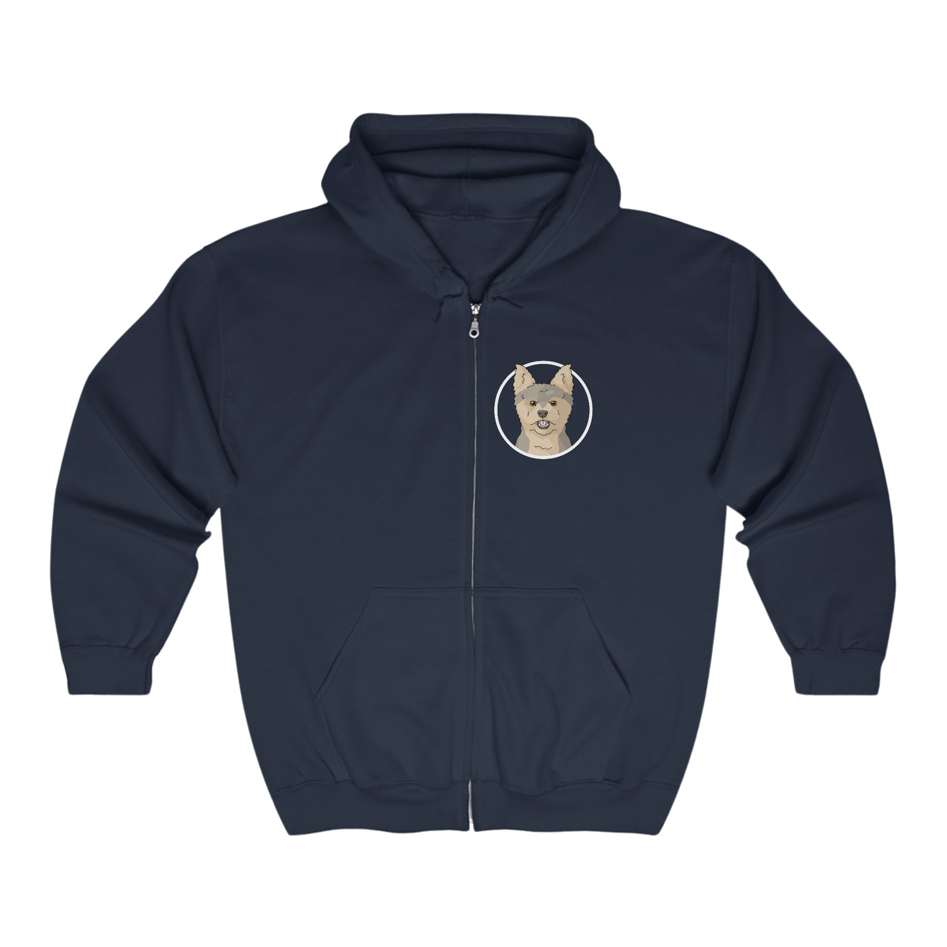 Yorkshire Terrier Circle | Zip-up Sweatshirt - Detezi Designs-14070558027953900946