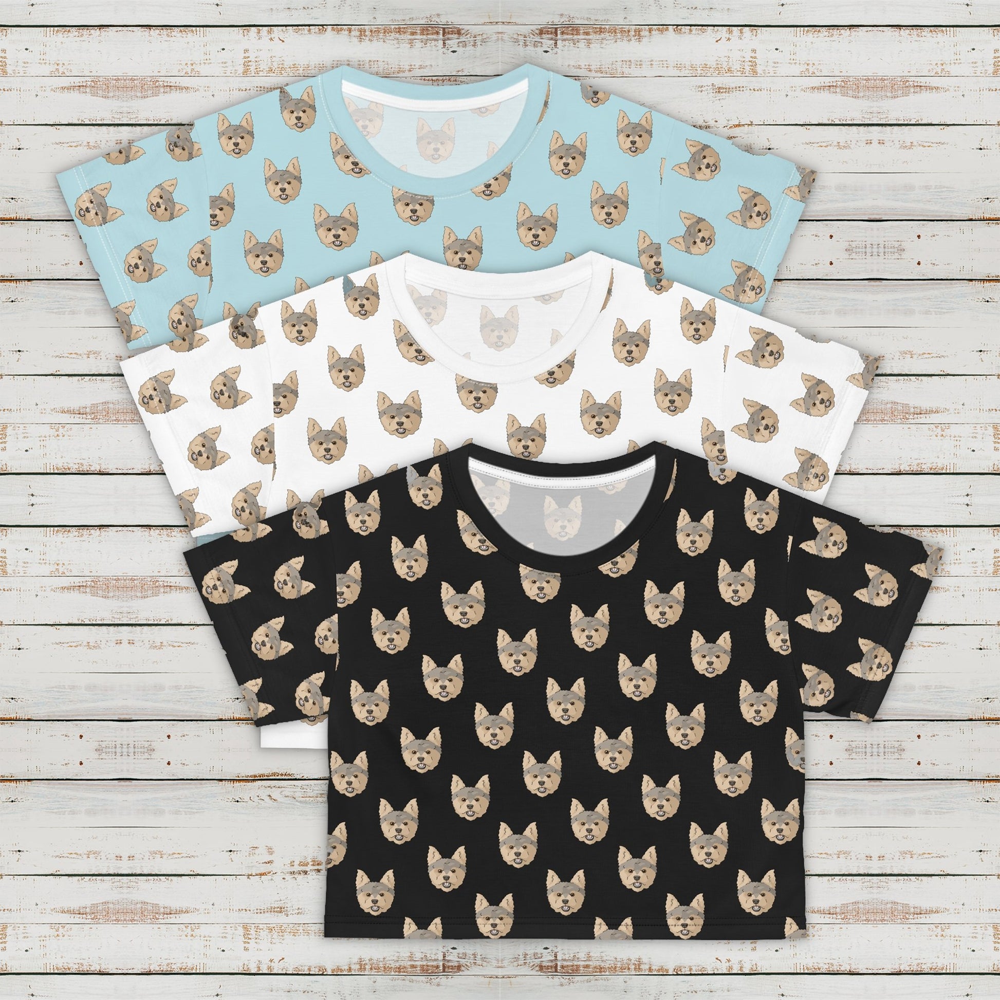 Yorkshire Terrier Faces | Crop Tee - Detezi Designs-GR001