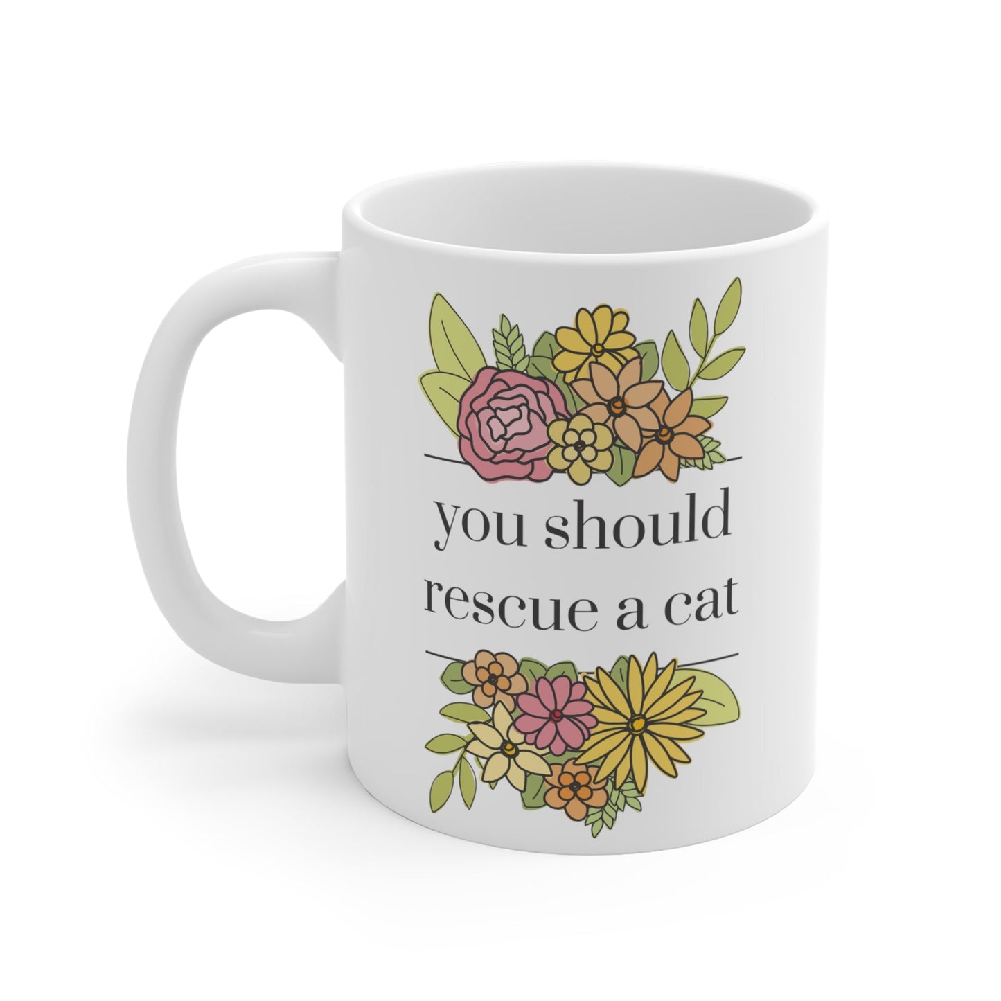 You Should Rescue A Cat | Mug - Detezi Designs-33872847684960012130