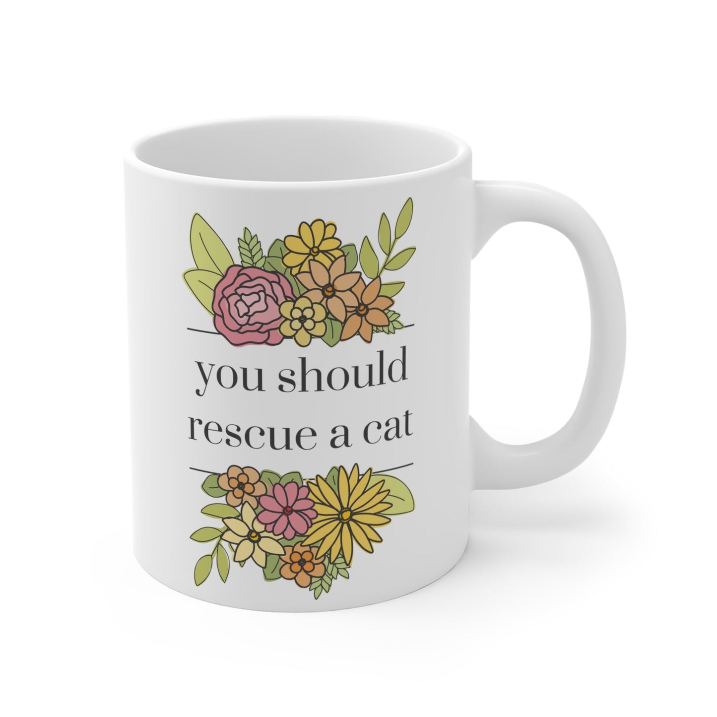 You Should Rescue A Cat | Mug - Detezi Designs-33872847684960012130