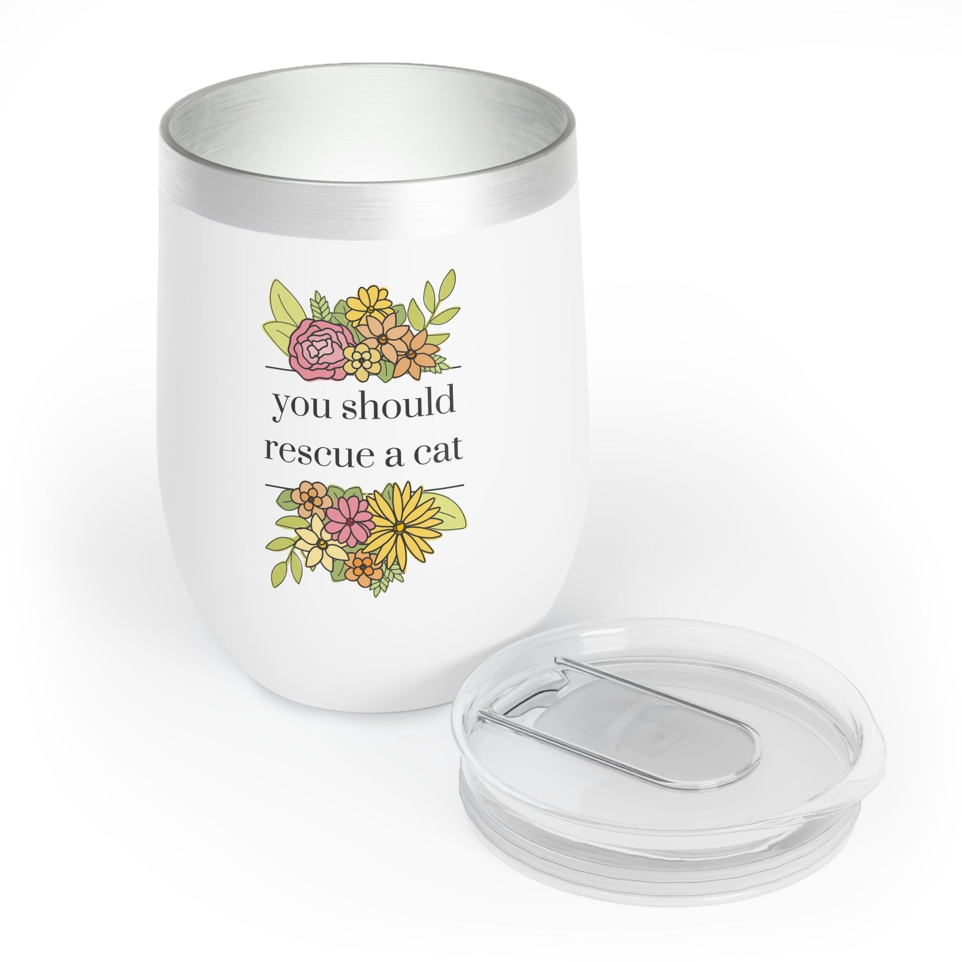 You Should Rescue A Cat | Wine Tumbler - Detezi Designs-14839941866498232822