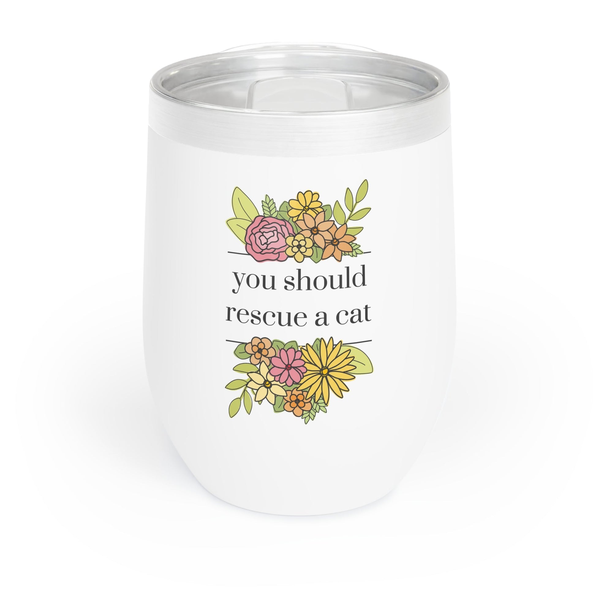 You Should Rescue A Cat | Wine Tumbler - Detezi Designs-14839941866498232822